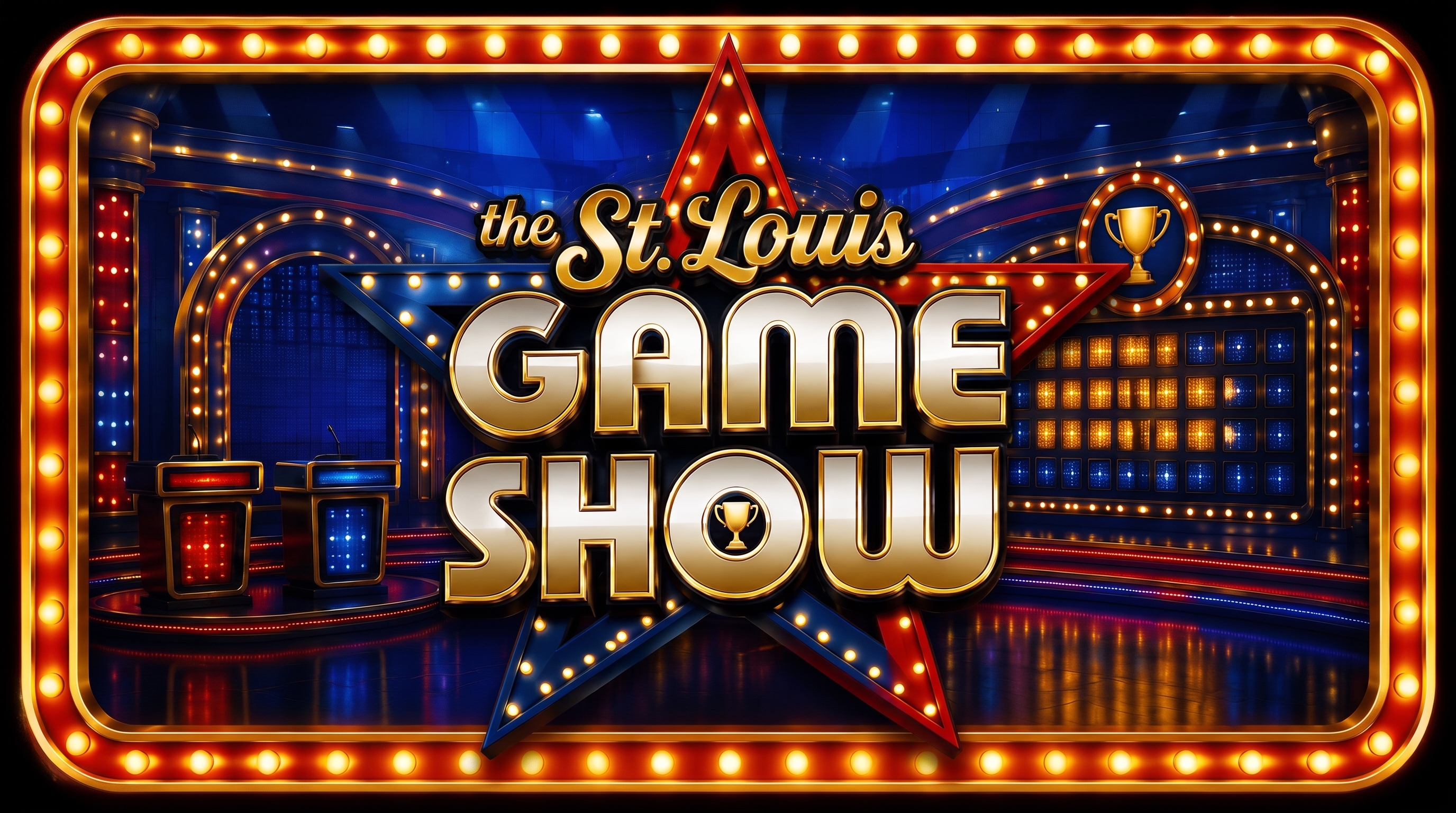 St. Louis Game Show at St. Louis Escape — a colorful interactive game show stage